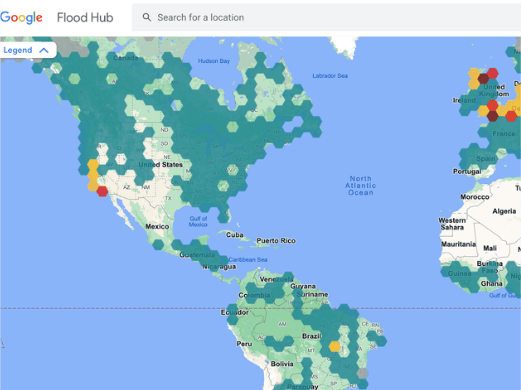 Google Flood Hub map